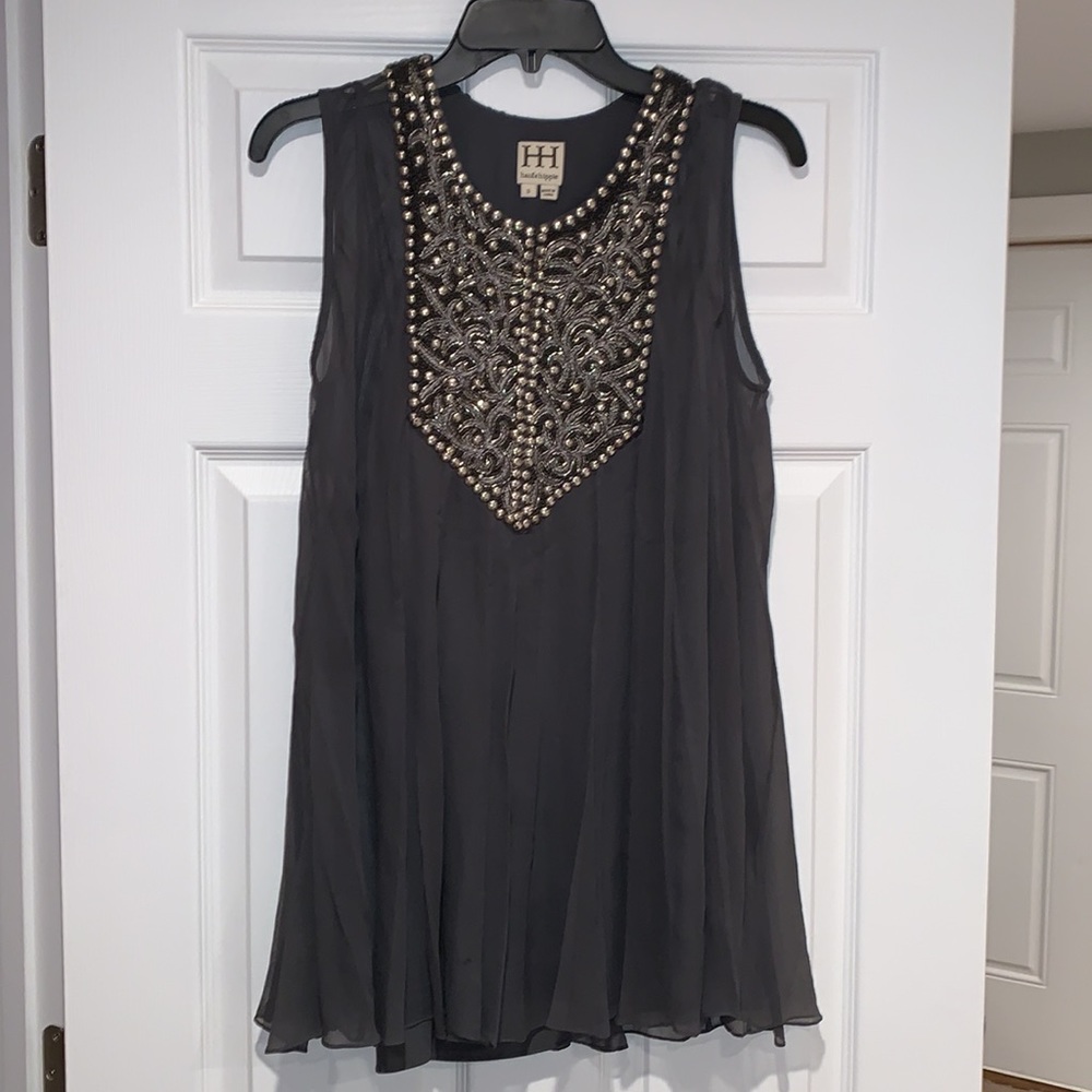 Haute Hippie Embellished Silk Micro Mini Dress or Tunic 👚 Size S 🤩 MC